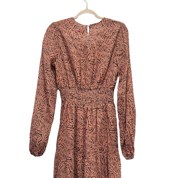 NWT Anthropologie Charlie Holiday Whitney Maxi Dress Cotton Animal Print Brown M - Picture 10 of 16